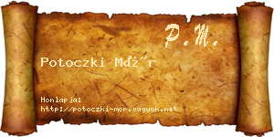 Potoczki Mór névjegykártya